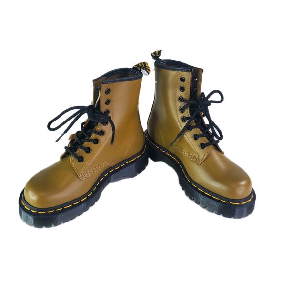 Dr Martens 1460 Bex Olive Green Smooth Leather Boots Women Sz 5 ~ Men Sz 4 Doc - Picture 6 of 10